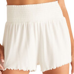 Z Supply Z Supply Dawn Smocked Rib Short White Shell