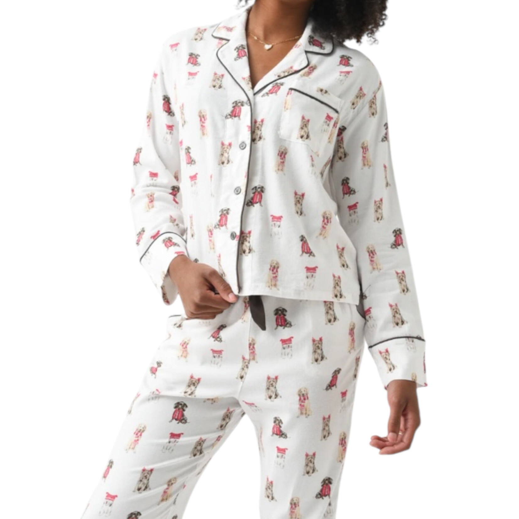 Z supply Sleep All Day Pup PJ Set Vanilla Ice