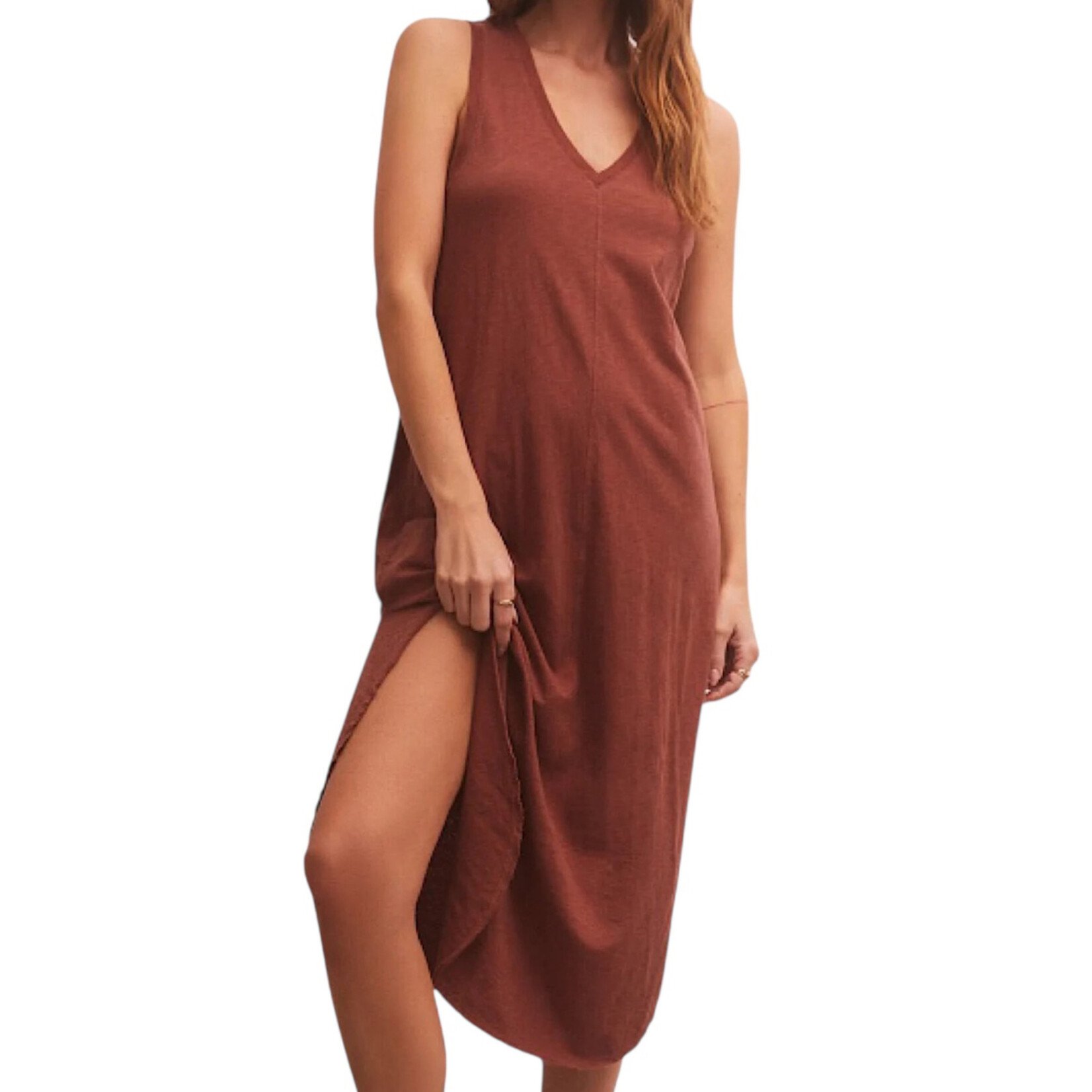 Z Supply Z Supply The Reverie Slub Dress Dark Rosewood