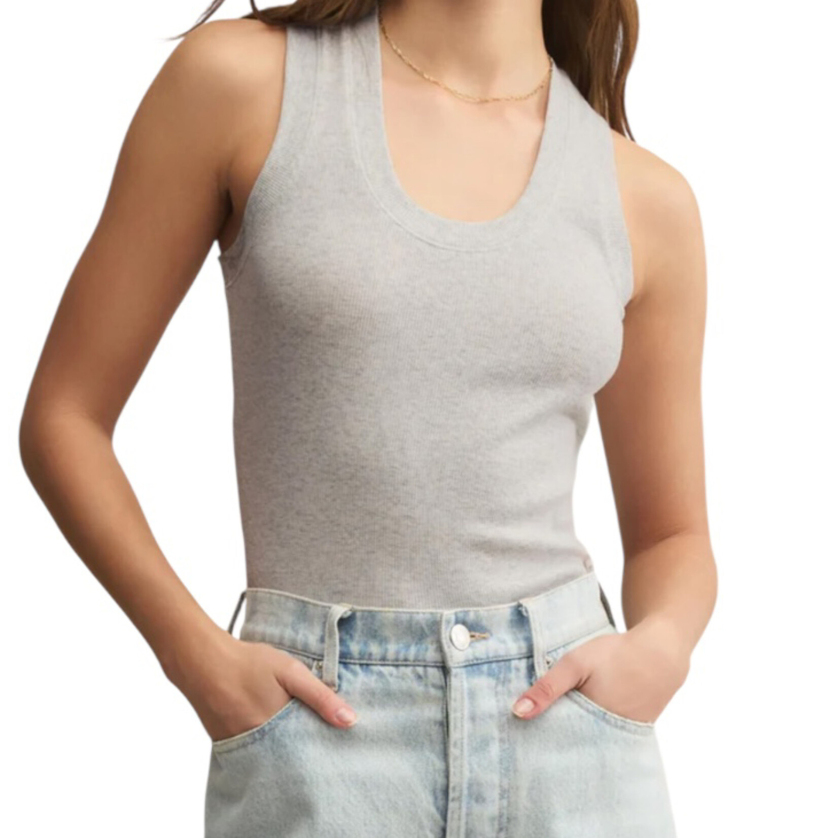 Z Supply Z Supply Sirena Rib Tank Light Heather Grey