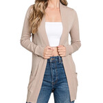 Beige Cotton Blend Cardigan