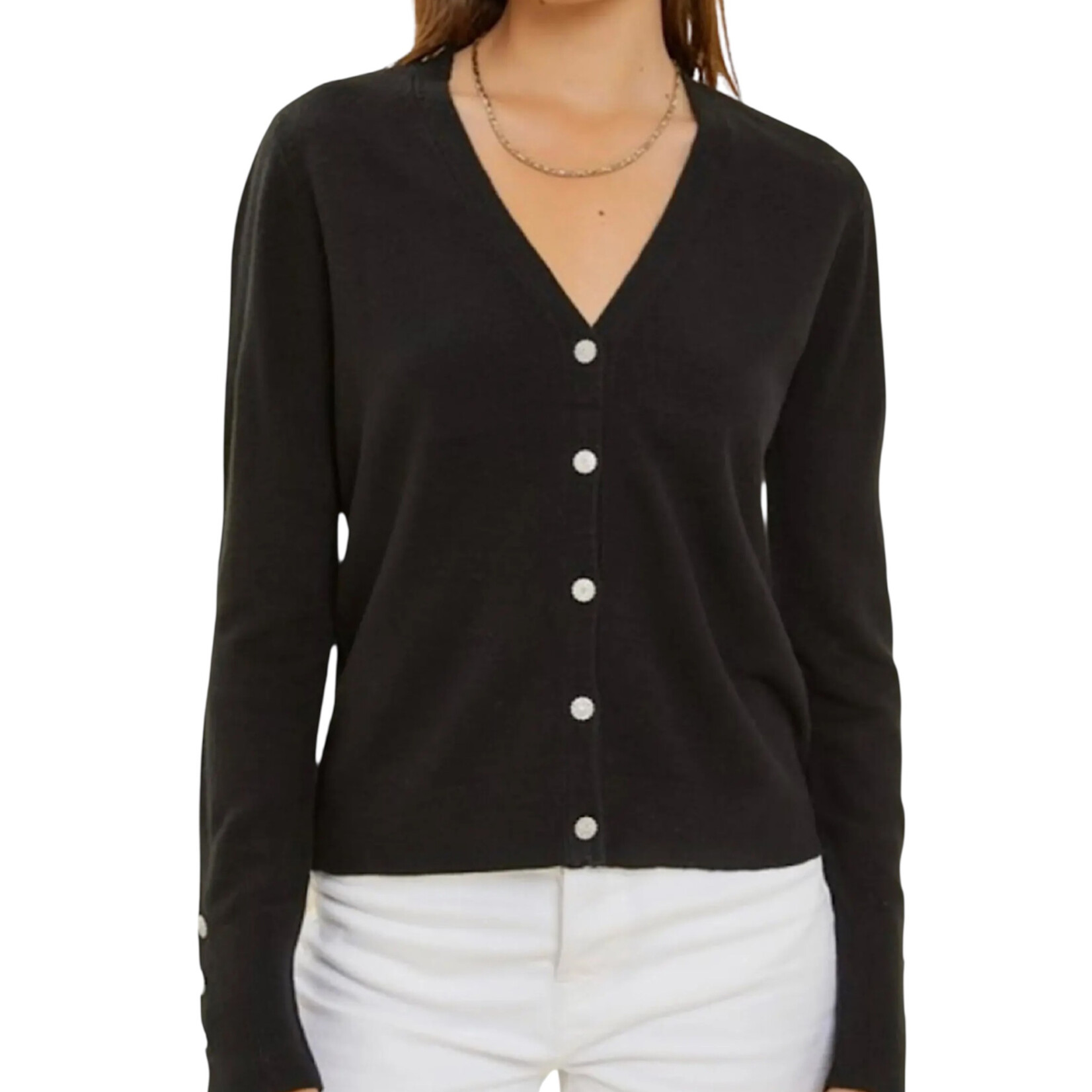 Black Jewel Button Cardigan