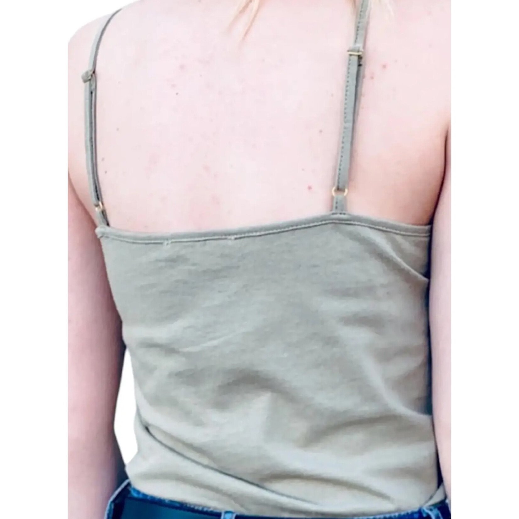 Sage Crochet Detail Cami Knit Top