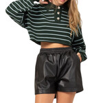 Forest Chic Show Stripe Pattern Oversized Crop Top