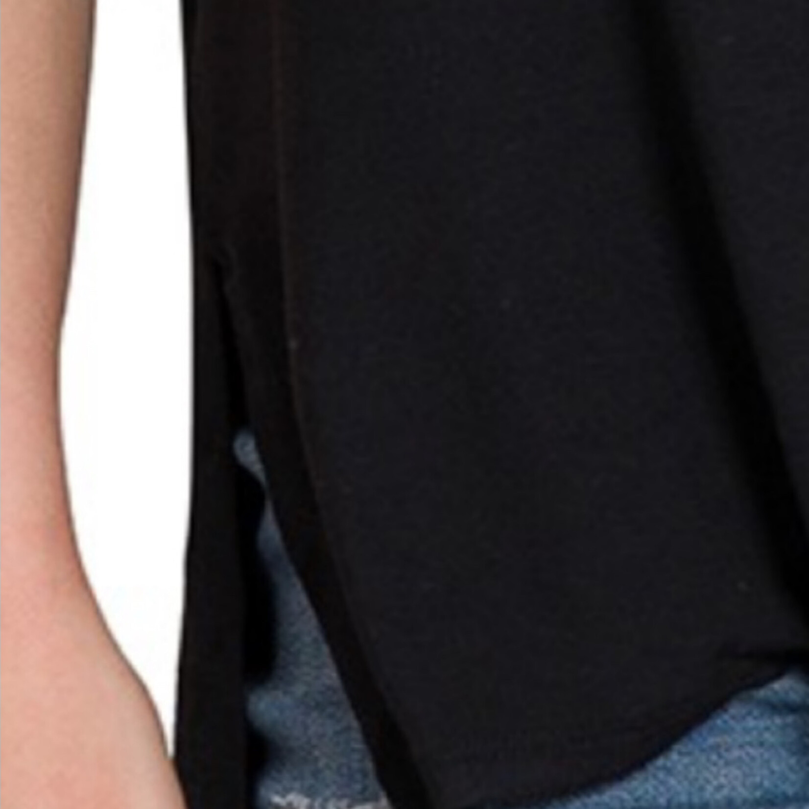 Plus Black Modal Short Sleeve V-Neck Top