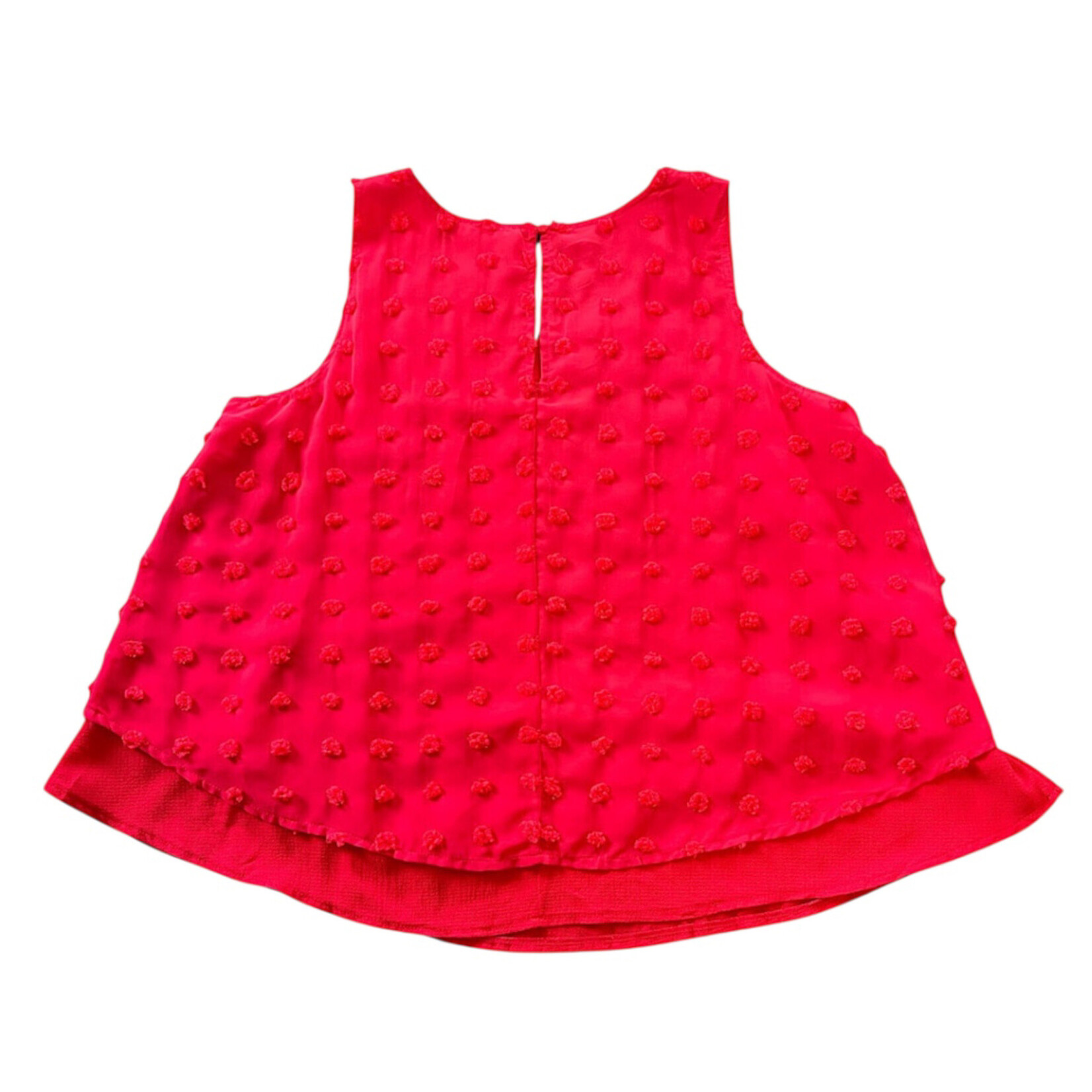 Plus Urakiri Woven Dot Fabric Sleeveless Flowy Top