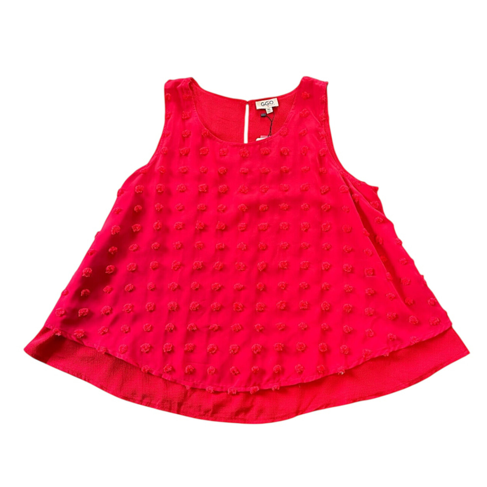 Plus Urakiri Woven Dot Fabric Sleeveless Flowy Top