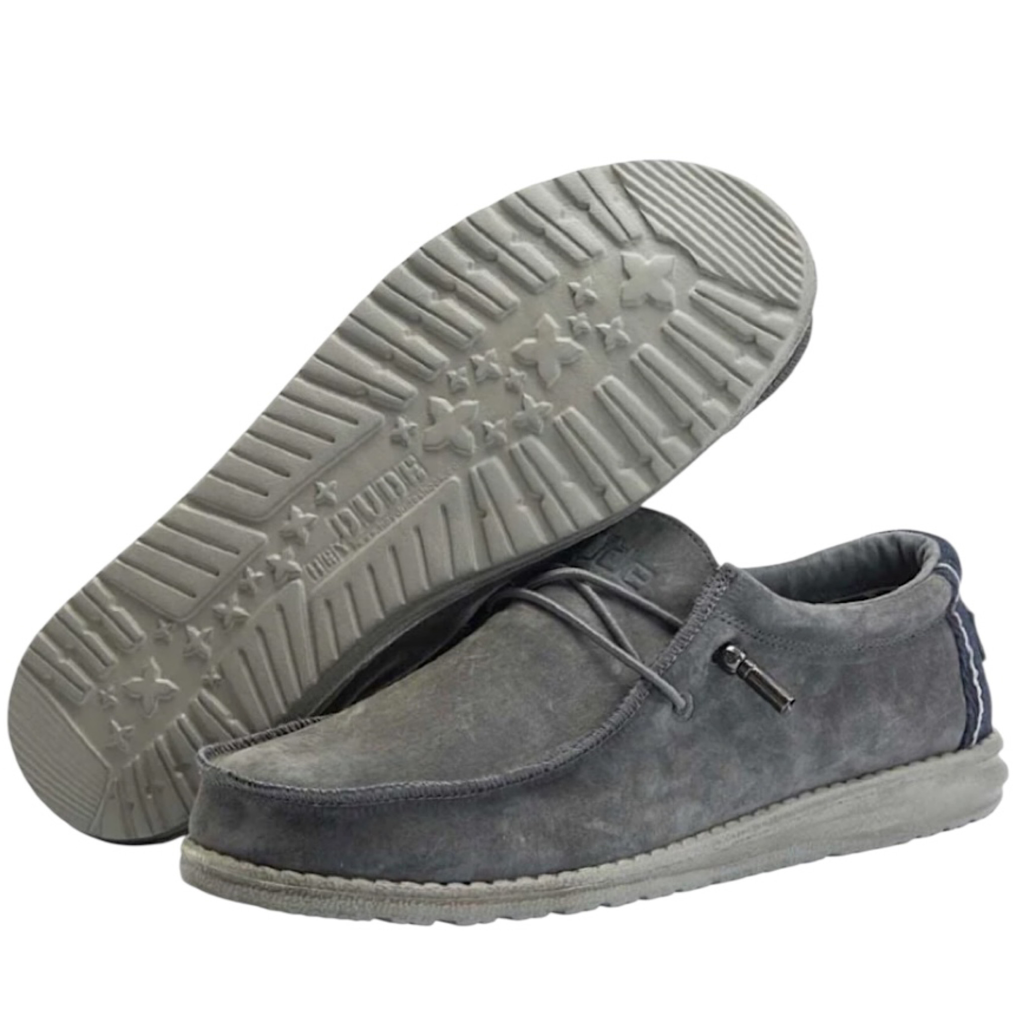 Hey Dude Shoes Mens 12 Wally Casual Comfort Moc Toe Sneakers Sterling Gray Suede Hey Dude Brand Men main image 2