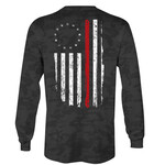 Support The Red L/S Tee-Black Camo