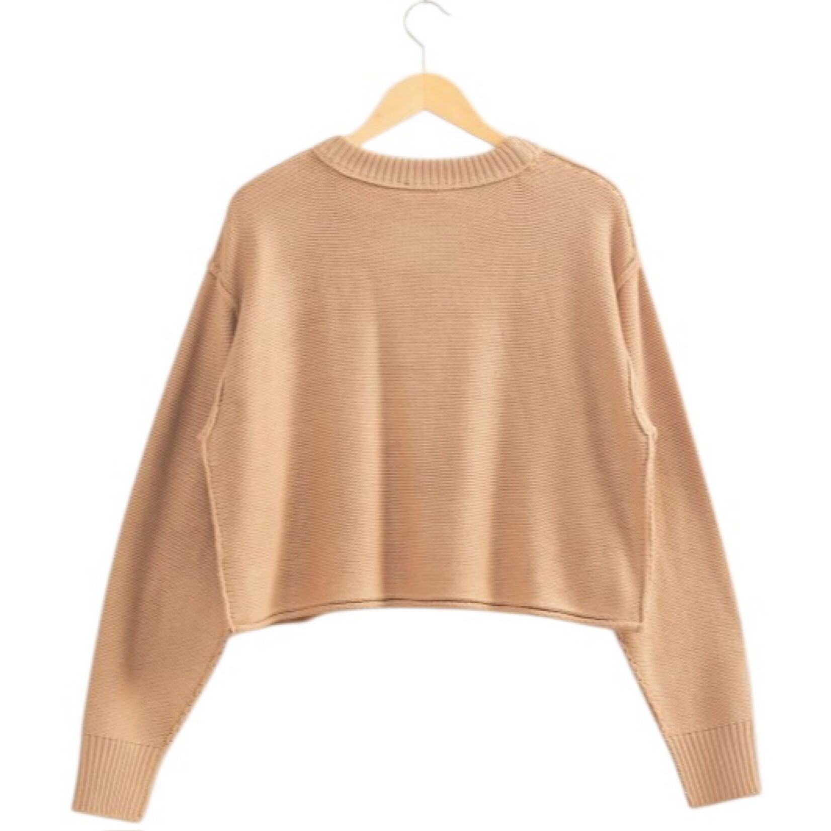 Dark Taupe Cropped Oversized Sweater