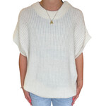 Whip Cream Short Sleeve Oversized Casual Sweater Top