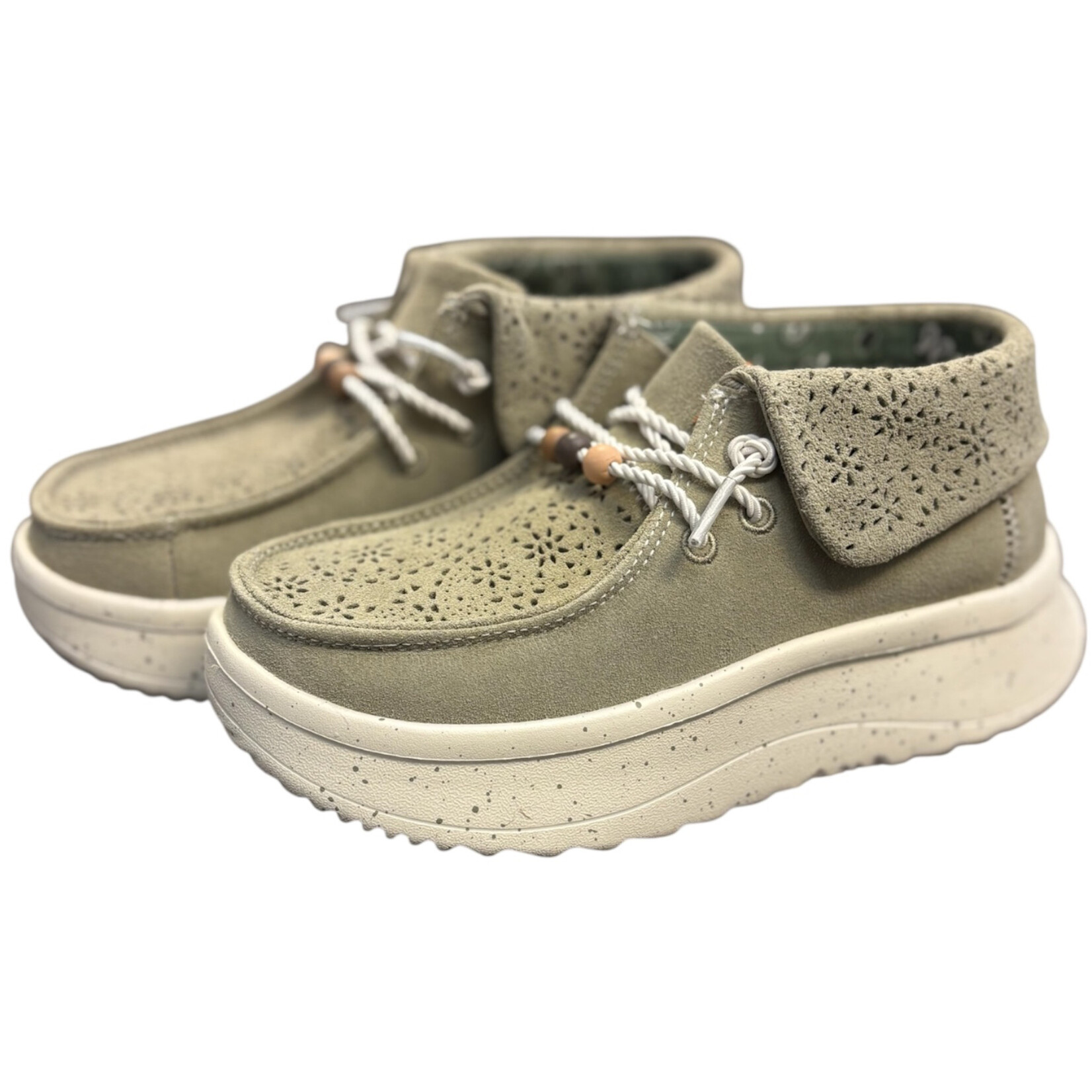 Hey Dude Hey Dude Wendy Peak Fold Boot Suede Green Womens