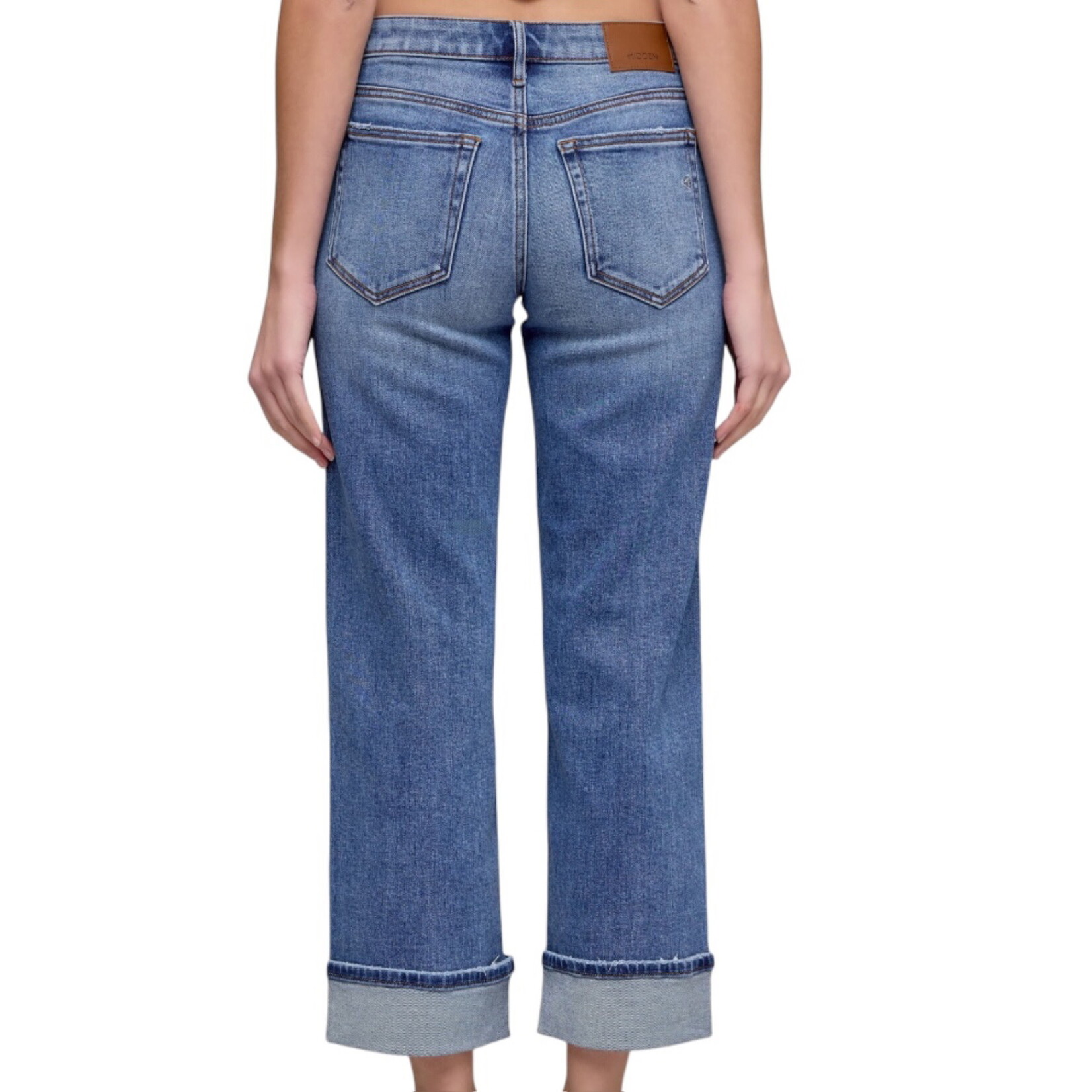 Hidden Hidden HD1724WS-MD Medium Ella Mid Rise Classic Straight Leg Jeans