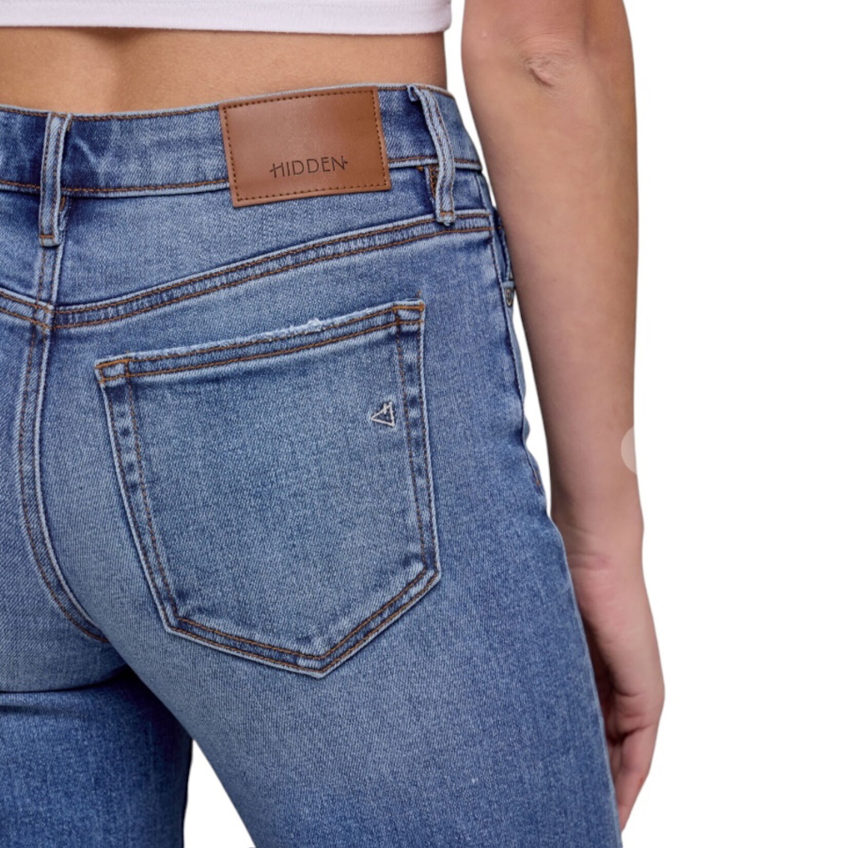 Hidden Hidden HD1724WS-MD Medium Ella Mid Rise Classic Straight Leg Jeans