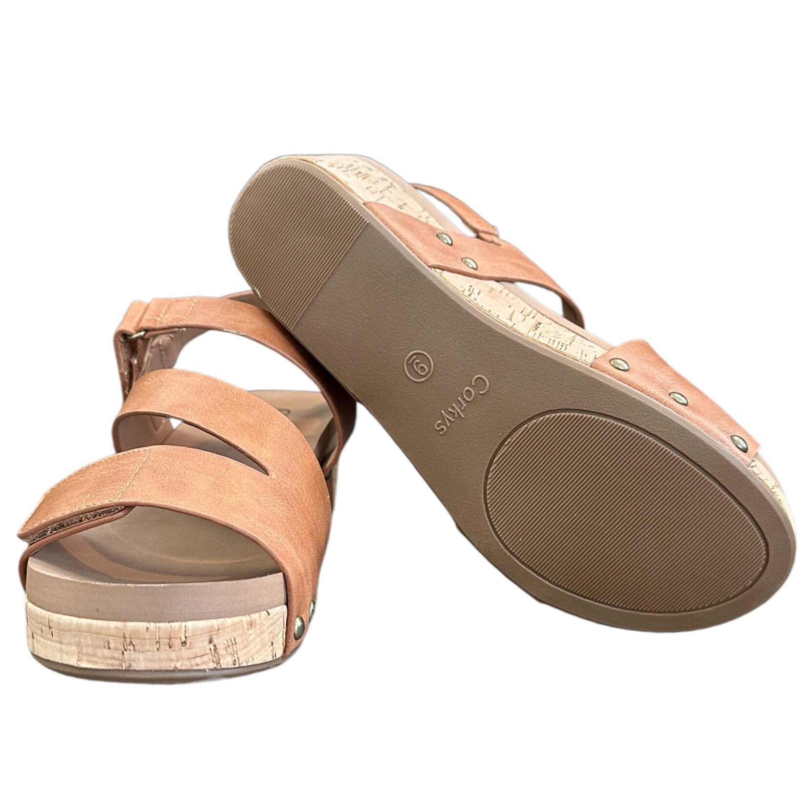 Corkys Rain Check Sandal Cognac