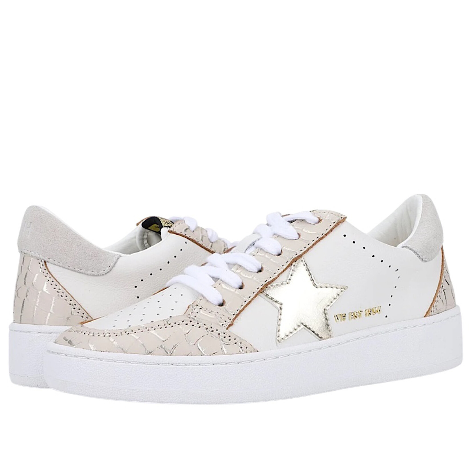 Vintage Havana Denisse White Laced Blush Croco Sneaker Bb