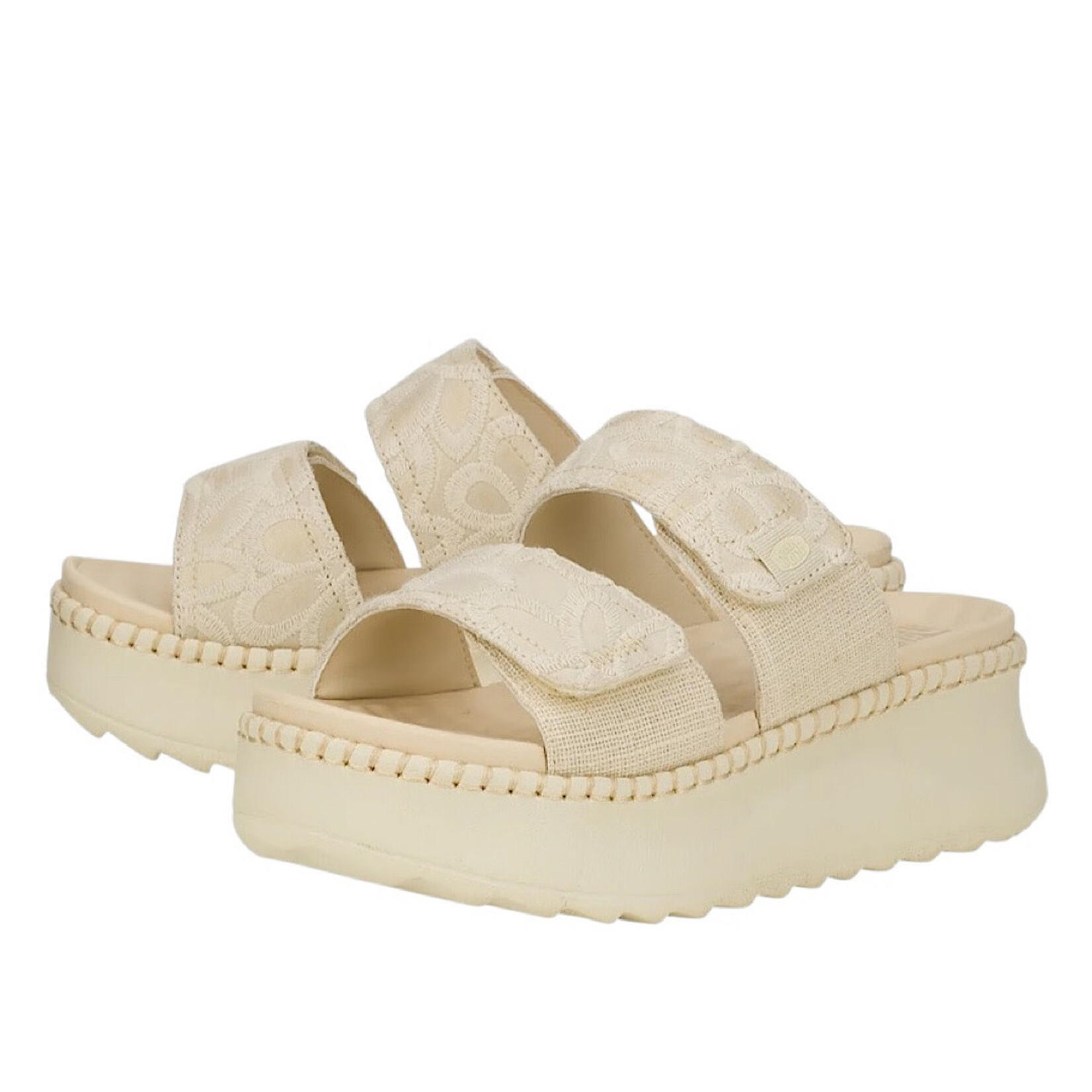 Hey Dude Hey Dude Delray Slide Whipstitch Natural White