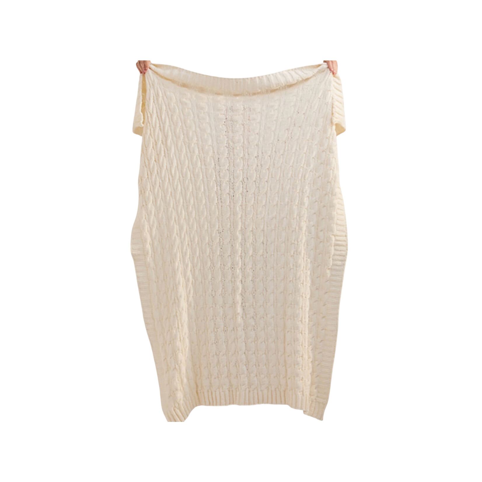 Z Supply Z Supply Plush Cable Knit Blanket Bone