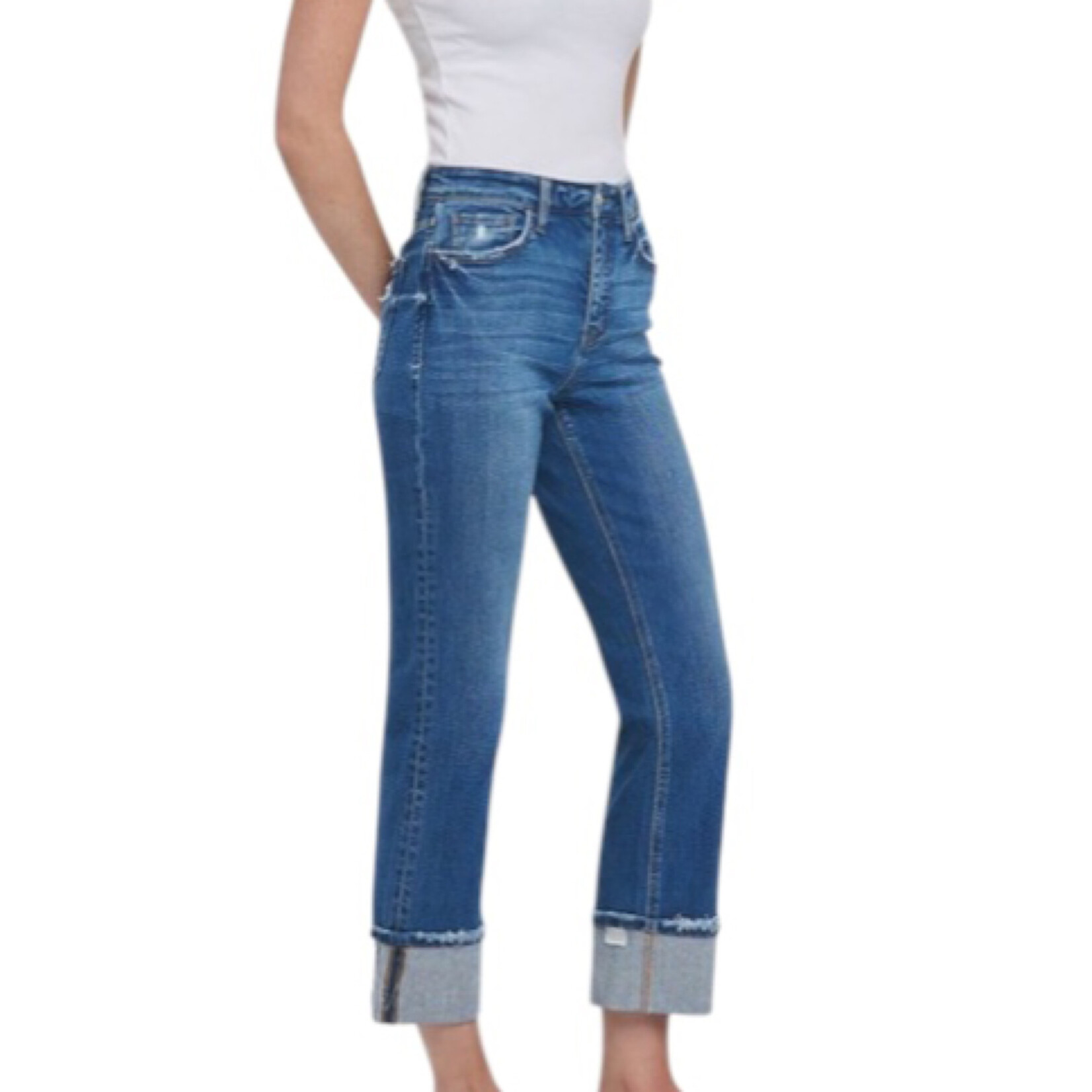 T6600 Daphne High Rise Cuffed Straight