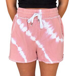 She + Sky Pink Tie Dye Print Shorts with Drawstring Waist Size M -RF
