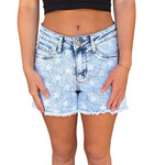 Judy Blue Judy Blue JB150100 Light Wash Star Print Denim Shorts Size Medium-RF