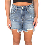 Risen RDS6146 Medium Wash Distressed Denim Shorts Size Small-RF