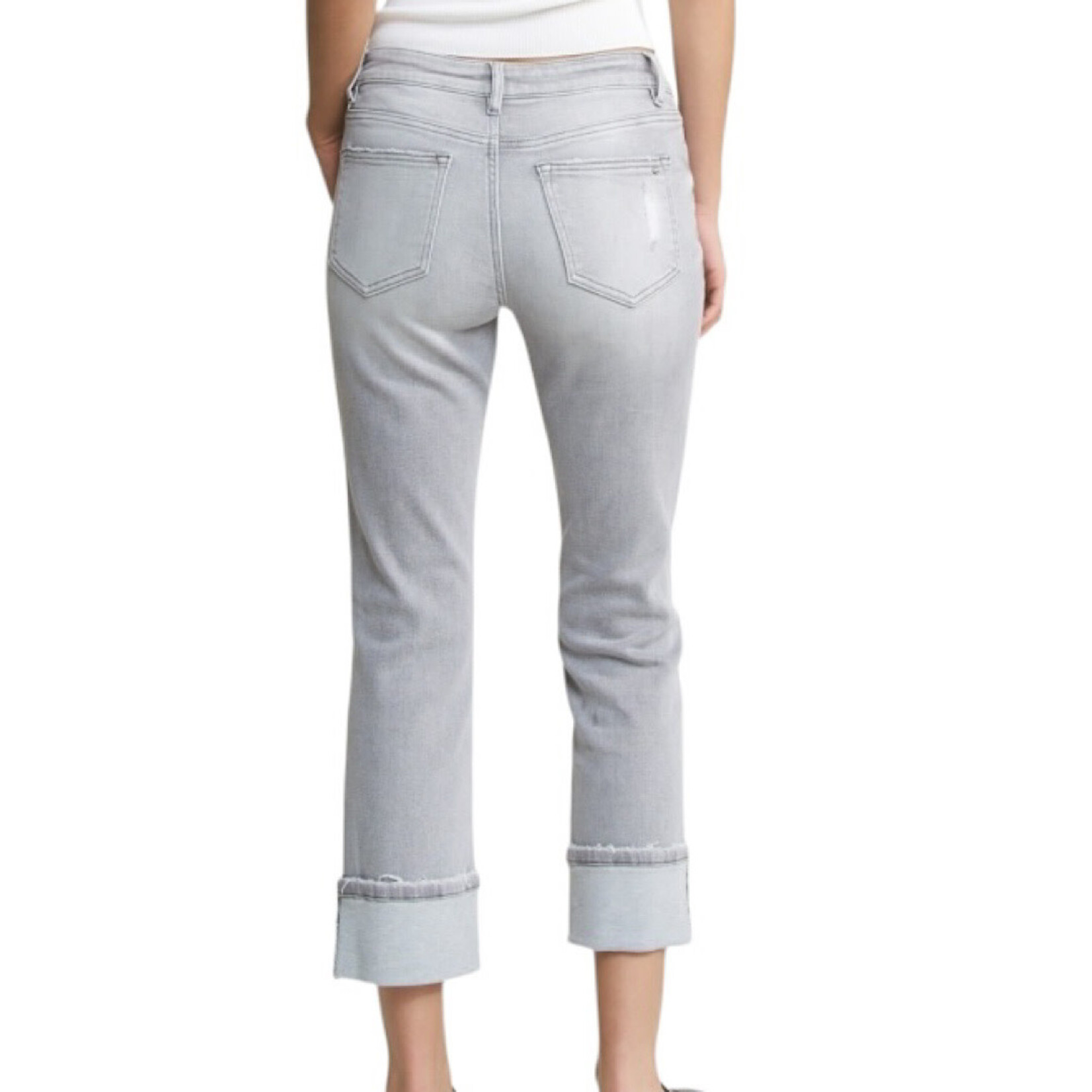 Mica Denim Mica MDP-T3385 Mid Rise Cuffed Straight Leg