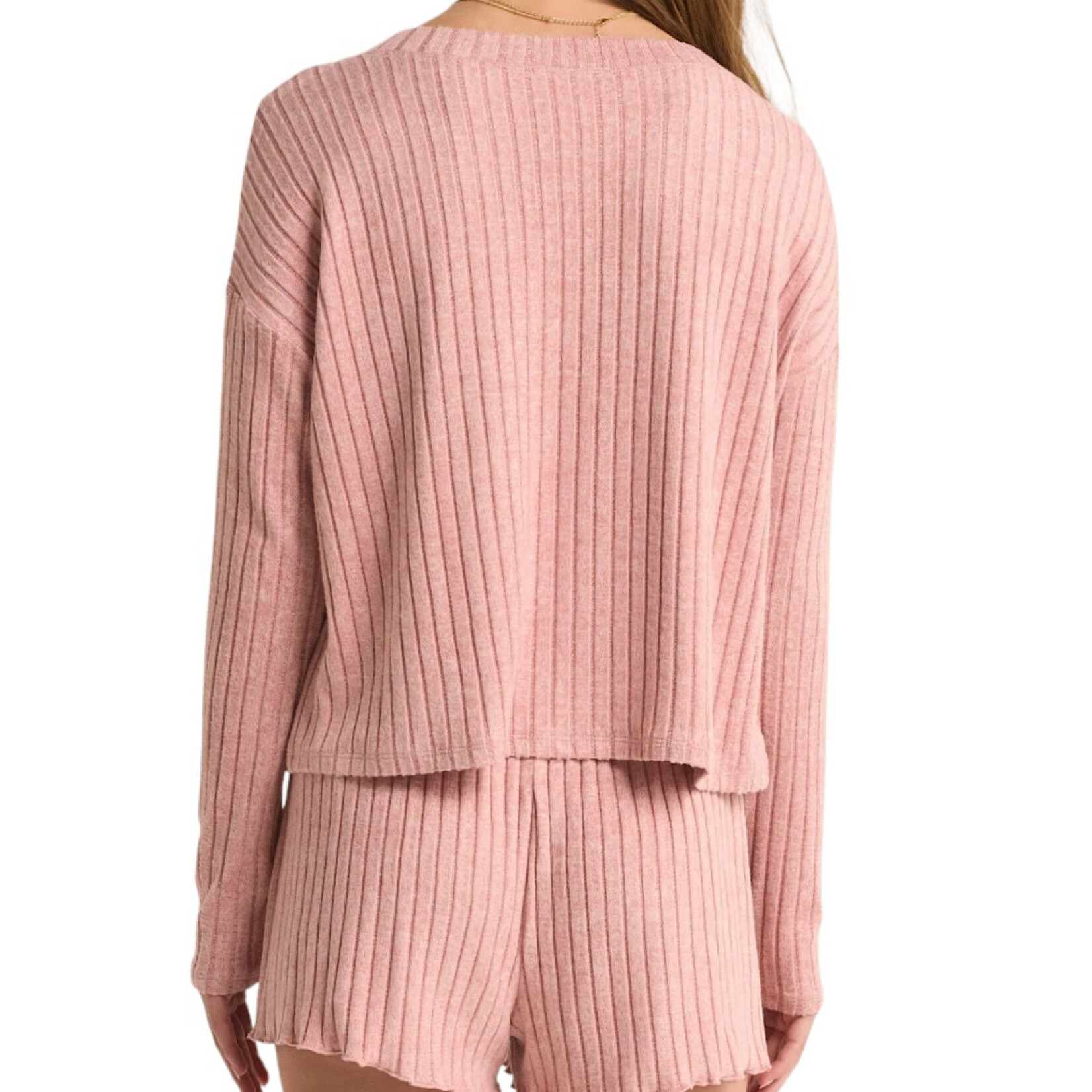 Z Supply Z Supply Mara  L/S Cardigan Top Rosebud