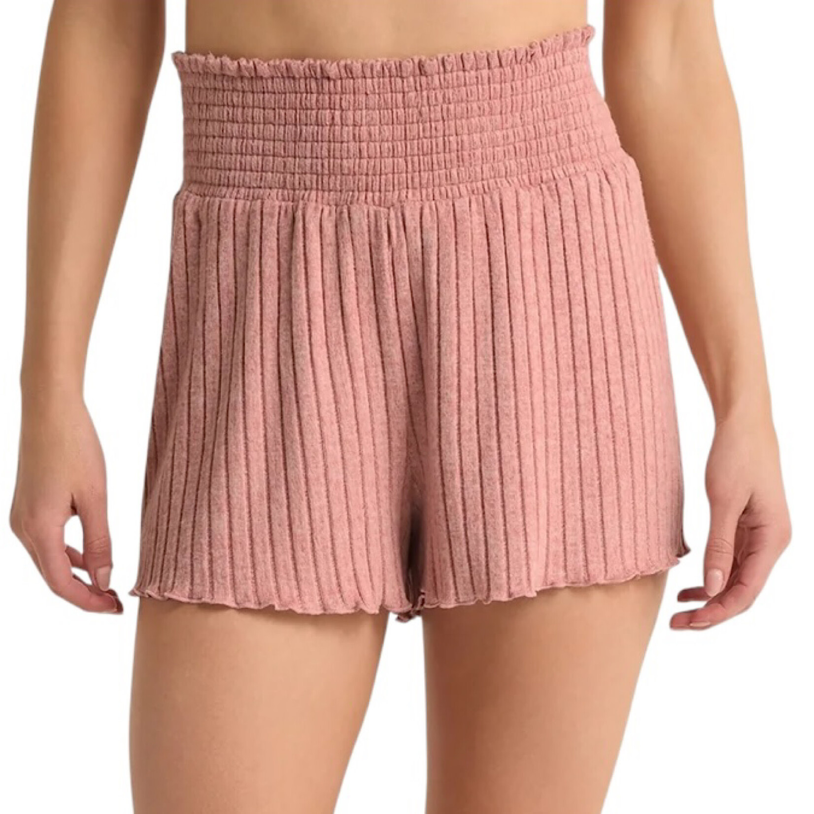 Z Supply Z Supply Dawn Smocked Rib Short Rosebud