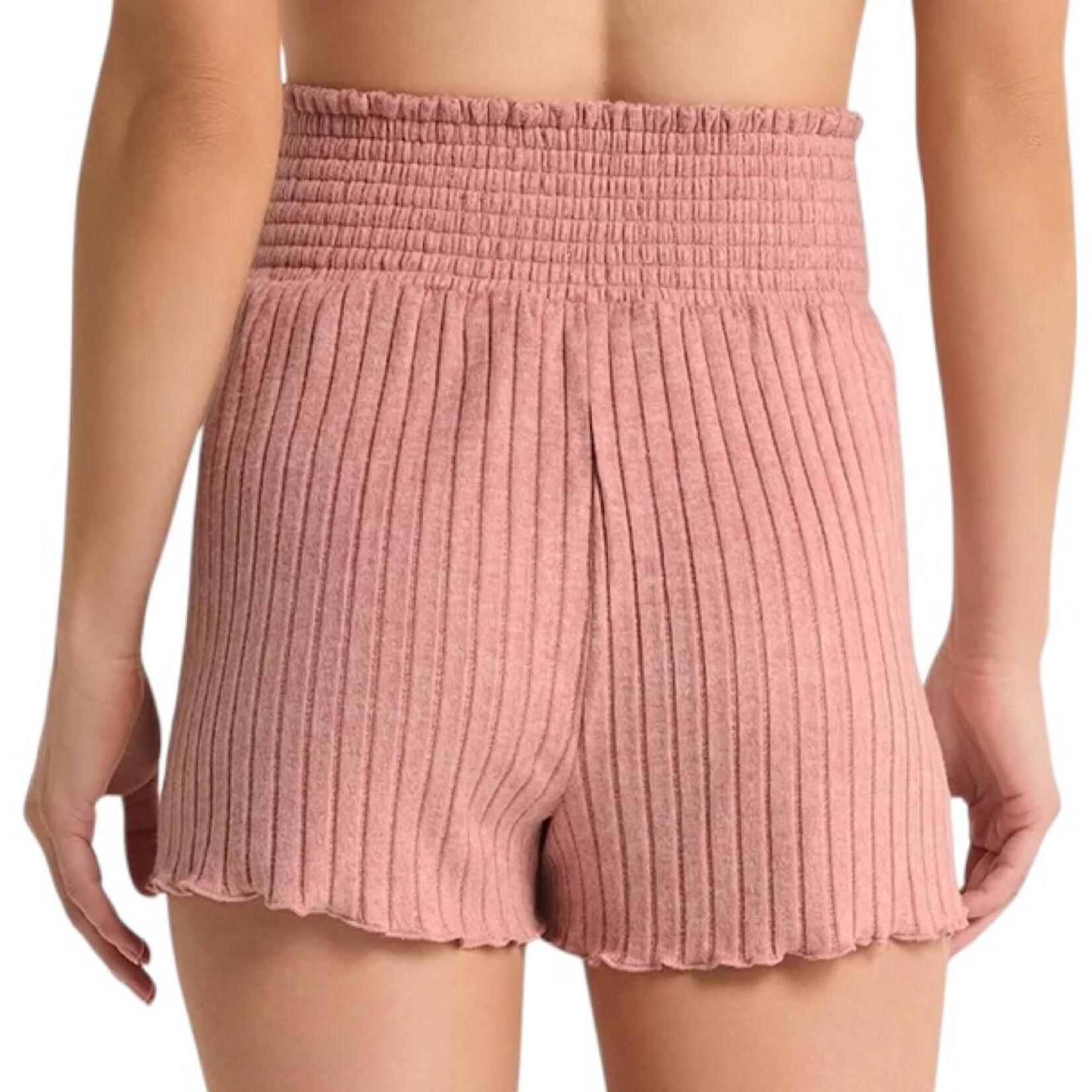 Z Supply Z Supply Dawn Smocked Rib Short Rosebud
