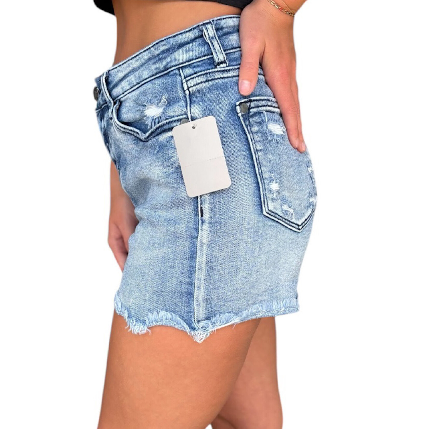 Judy Blue Judy Blue JB150018 Light Wash Denim Shorts Size Small-RF