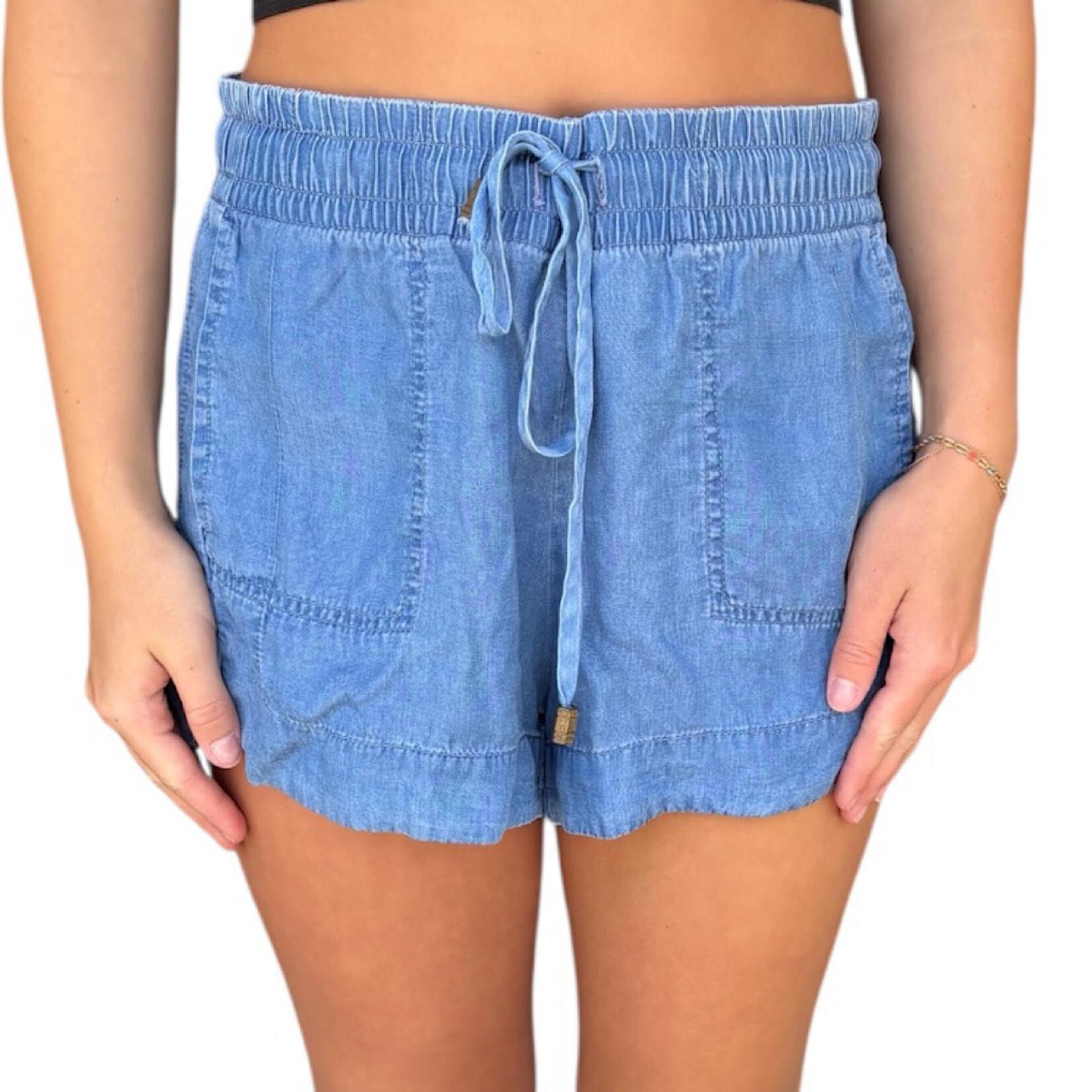 Wishlist Apparel Denim Tencel Shorts Size Small-RF