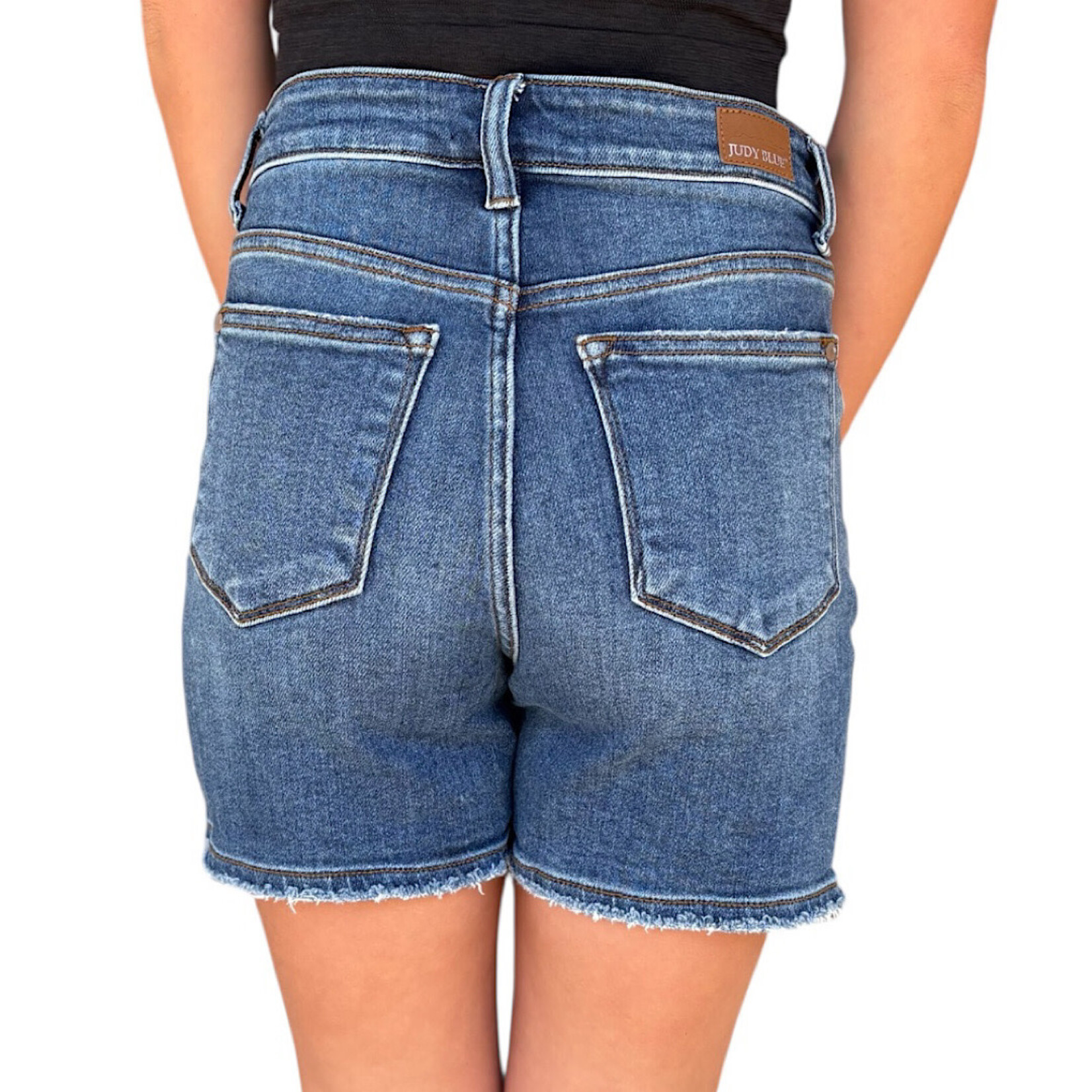 Judy Blue Judy Blue JB15257DK Dark Wash Denim Shorts Size Small-RF