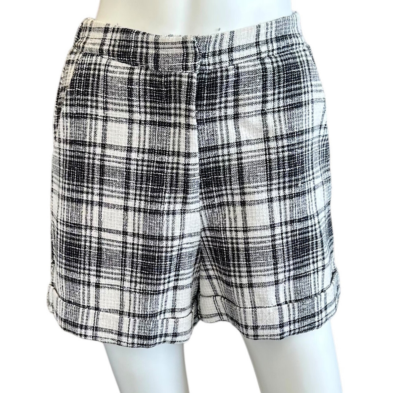 Black Plaid Flannel Short