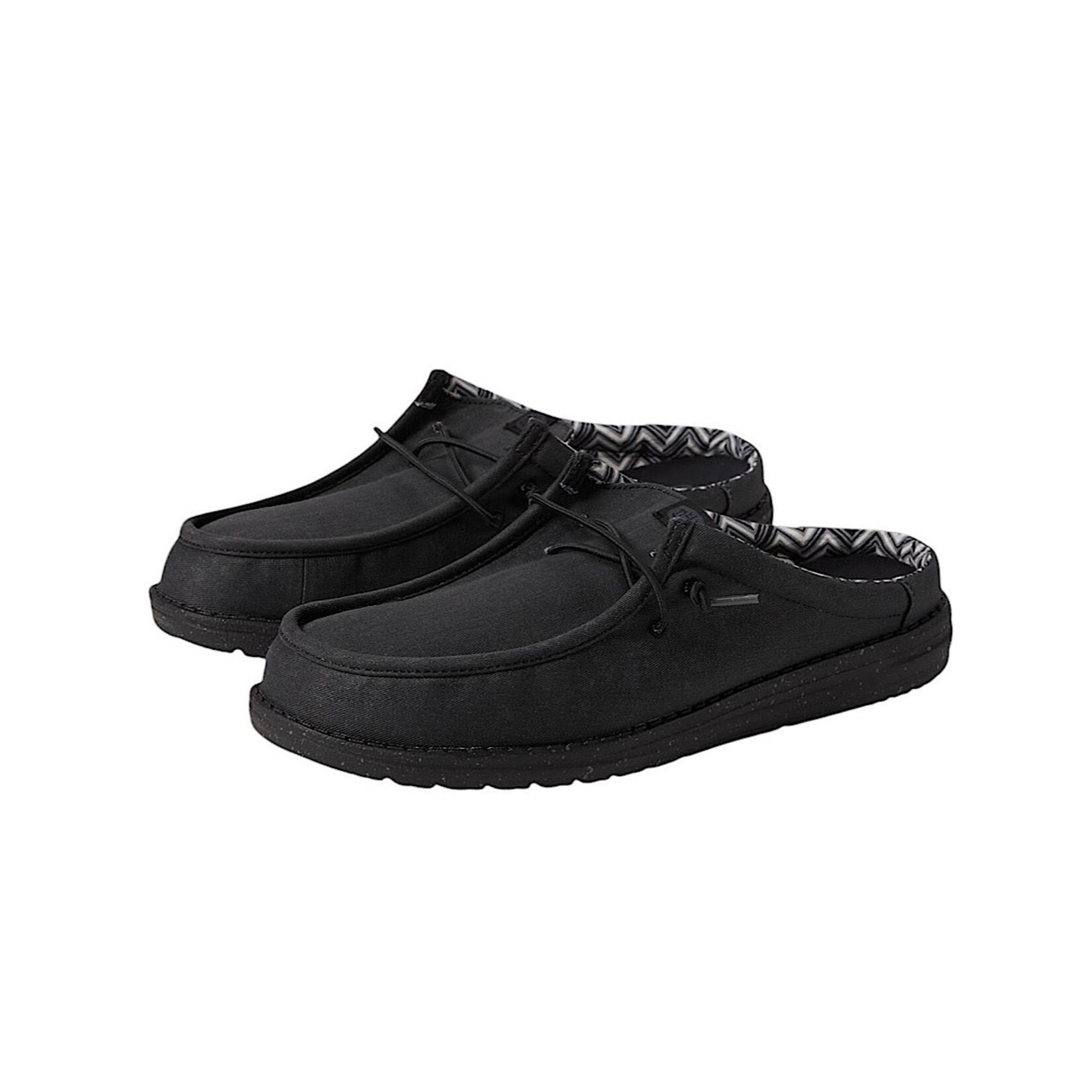 Hey Dude Hey Dude Wally Slip Stretch Canvas Black/Black Mens