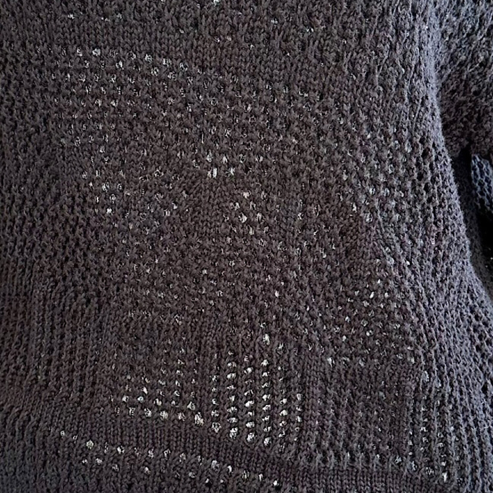 Black Cotton Threads Jaquard Sweater