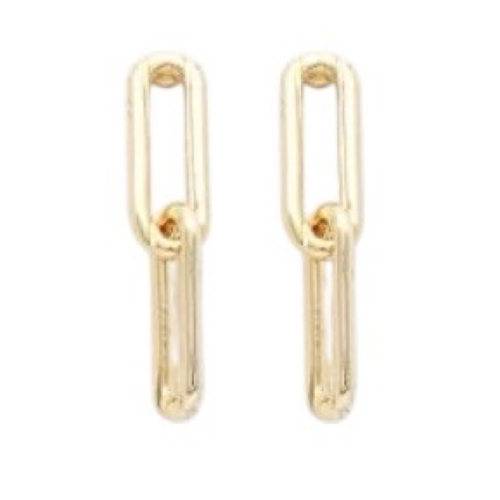 Gold Paper Clip Link Earrings