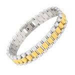 Gold Two Toned Watch Band Bracelet