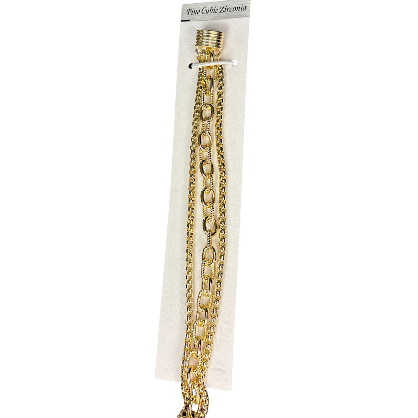 14K Gold Dipped Triple Chain Bracelet