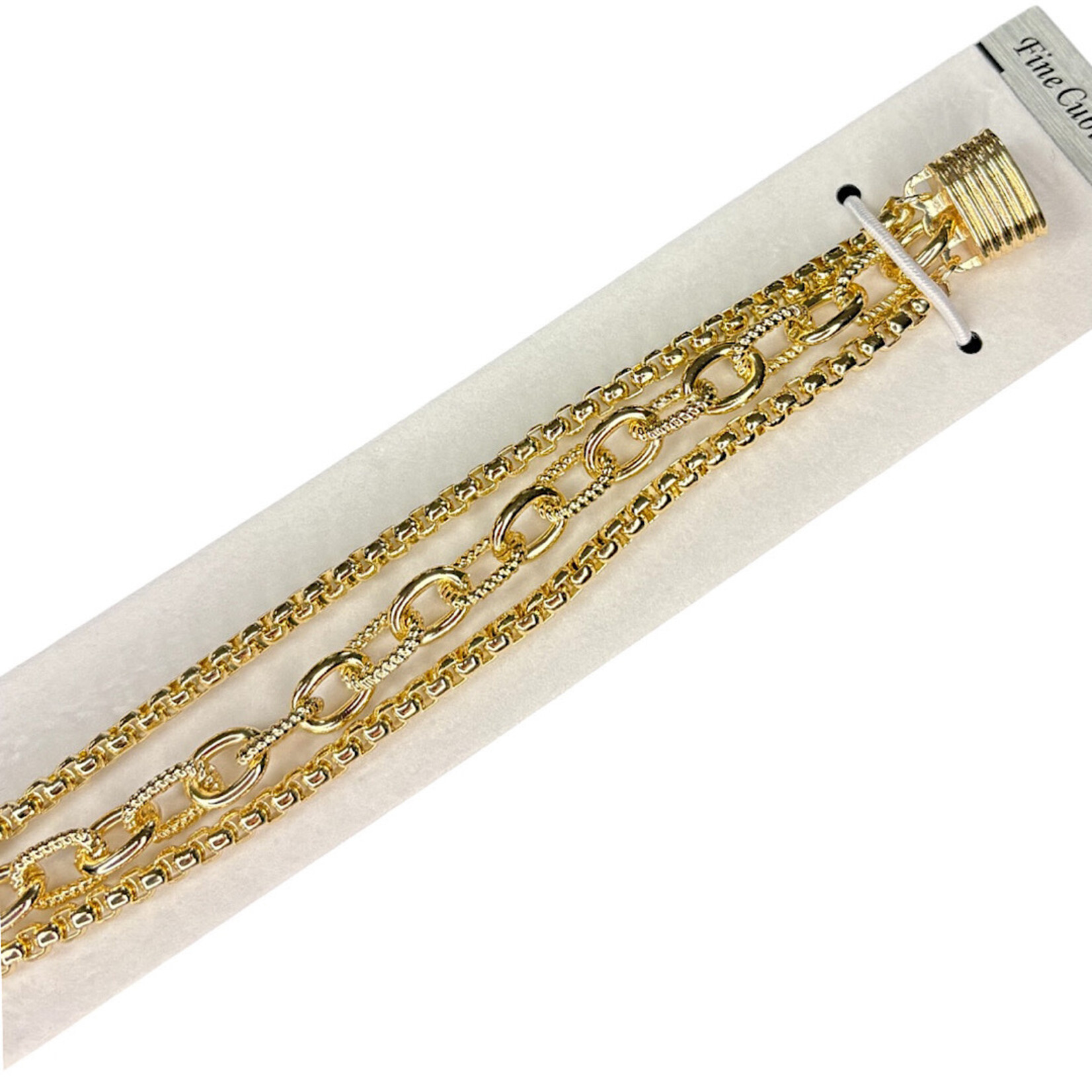 14K Gold Dipped Triple Chain Bracelet