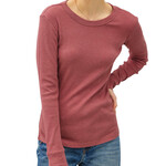 Burgundy Classic Ribbed Long Sleeve Top