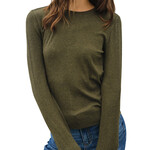 Winter Forest Ribbed Classic Crewneck Long Sleeve Top