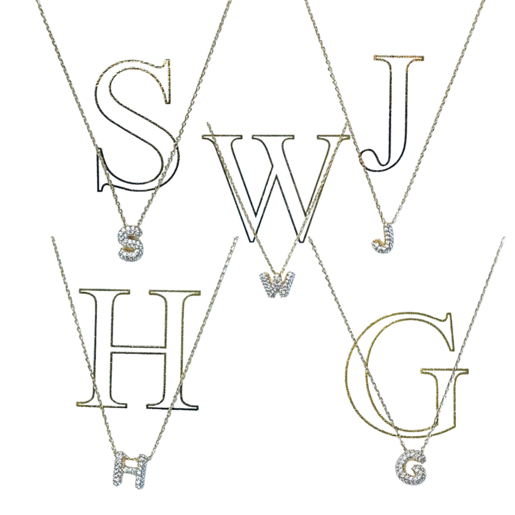 Pave Initial Necklace