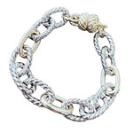 14K Gold Plated Twisted Two Tone Chain Bracelet