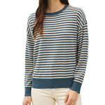 Teal Striped Sweater Top