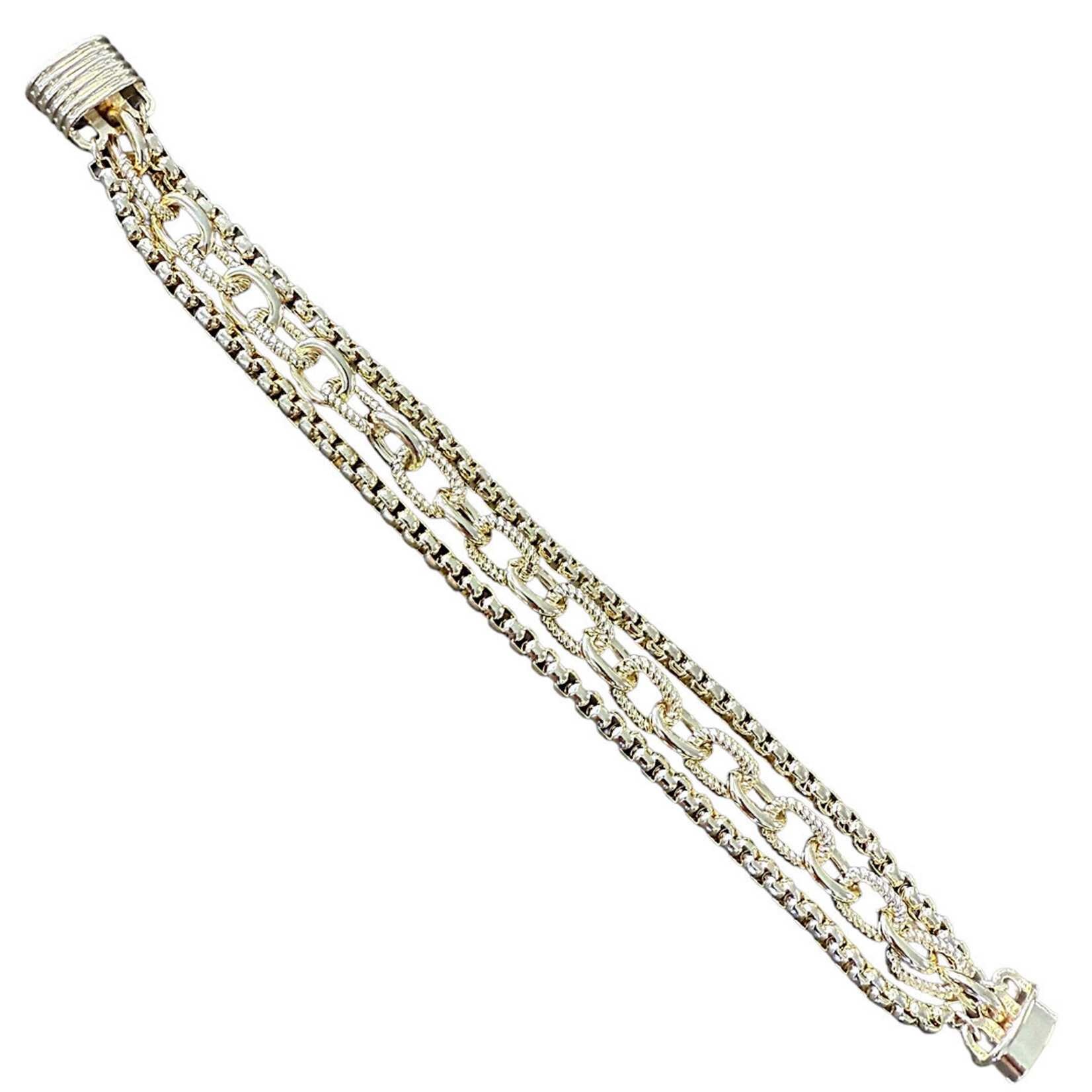 14K Gold Dipped Triple Chain Bracelet
