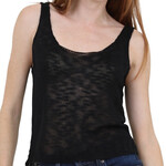 Black Slubby Knit Tank Top S