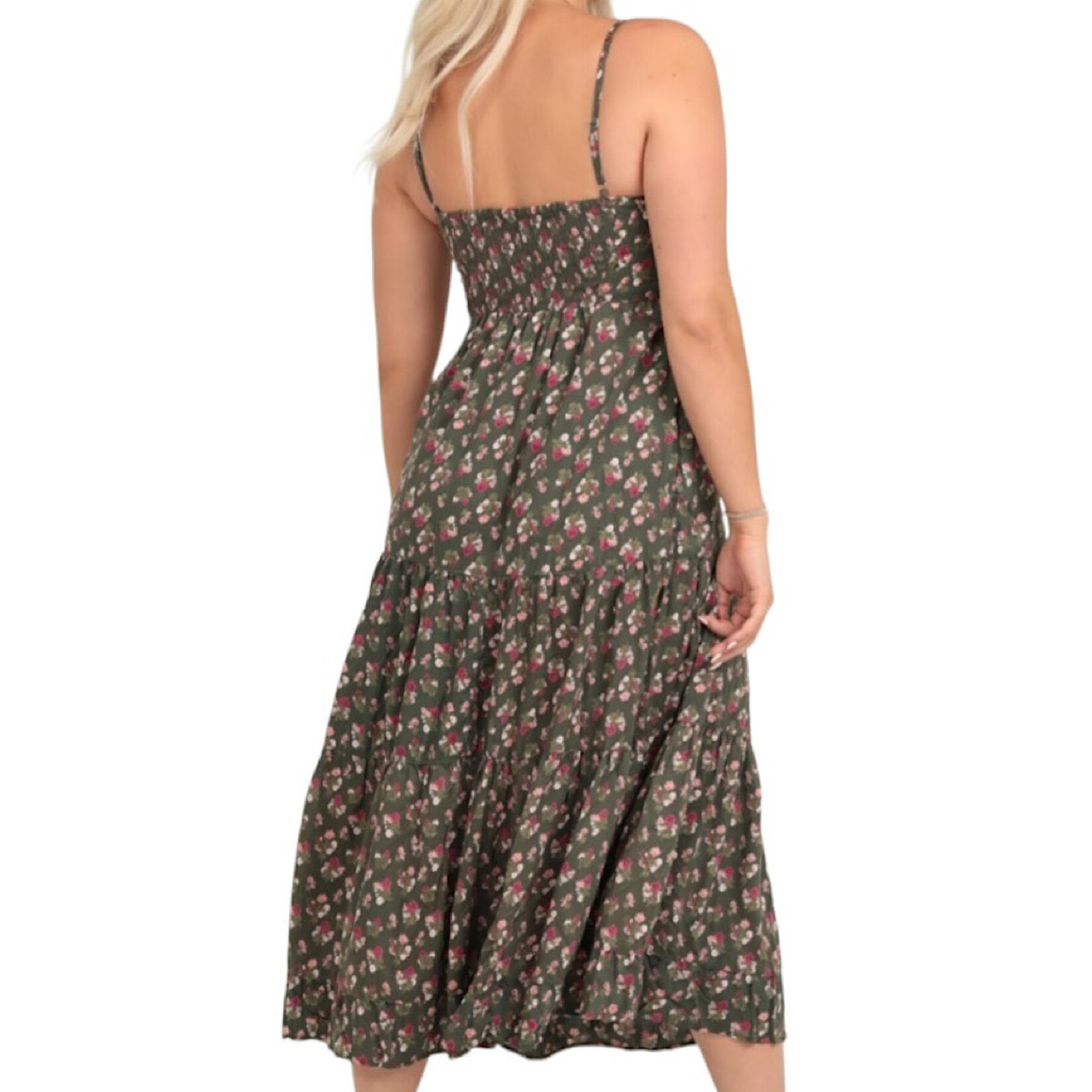 Twist Front Ditsy Print Maxi Dress S