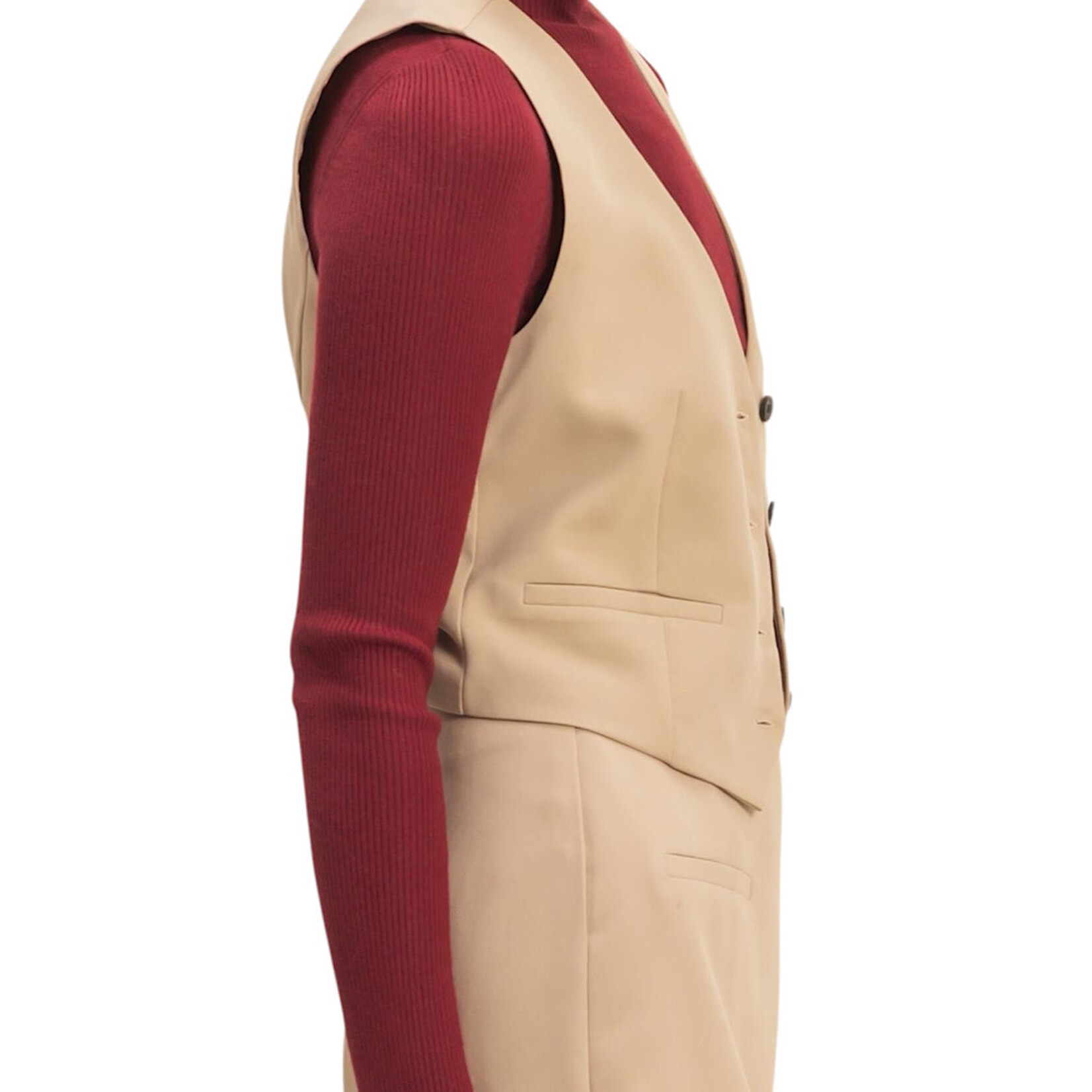 Dark Taupe Tailored Button Down Vest