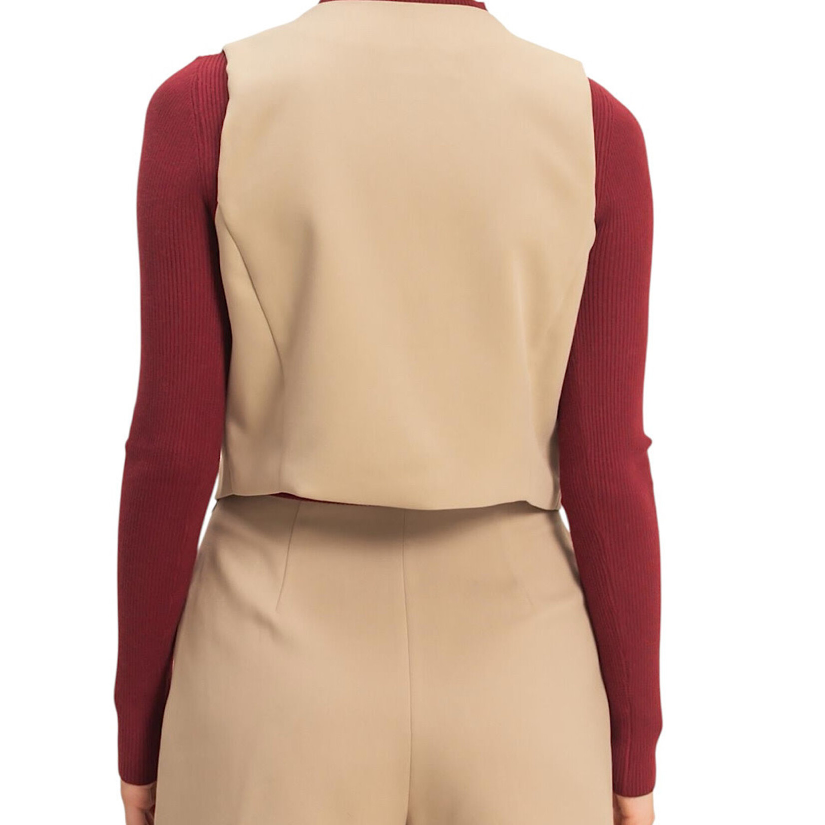 Dark Taupe Tailored Button Down Vest